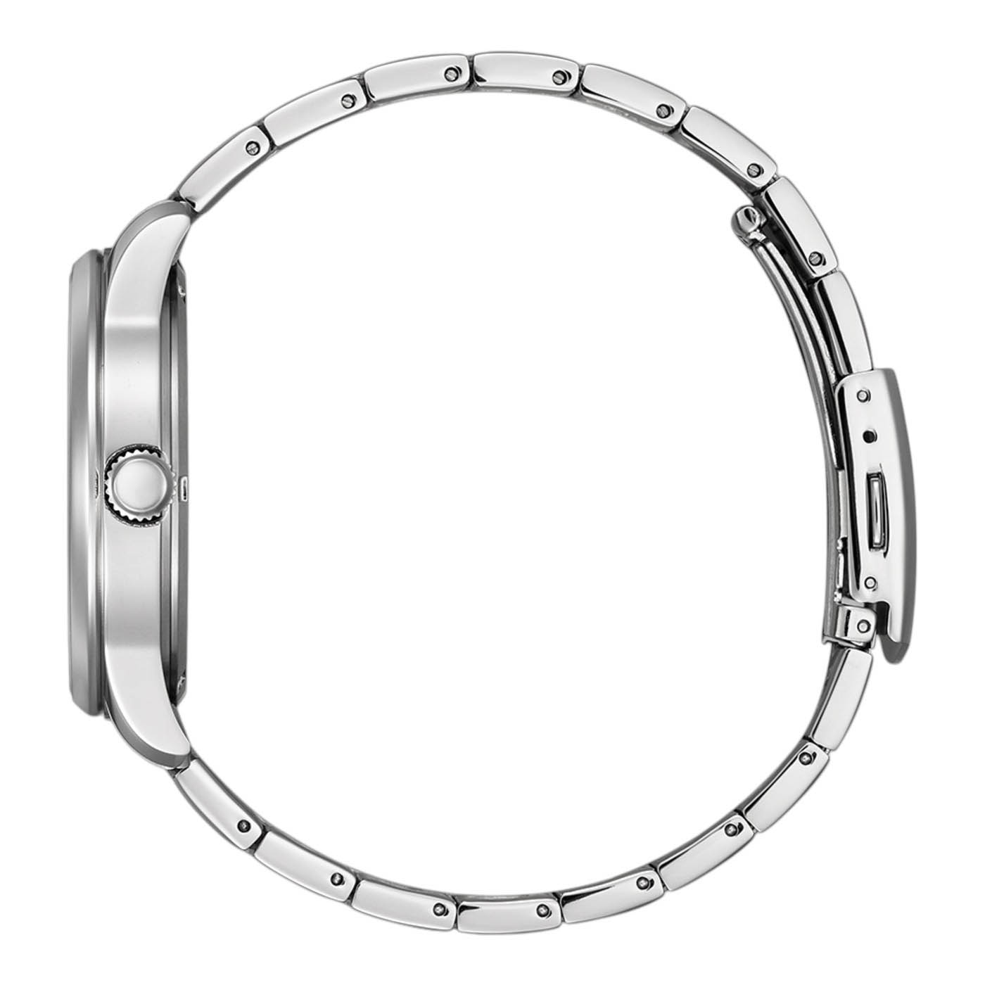 CITIZEN Day Date Eco - Drive με Λευκό Κάντραν και Ατσάλινο Μπρασελέ BM8550-81A